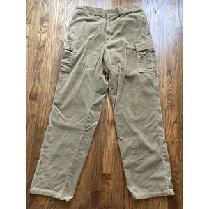 Vintage Polo Ralph Lauren Corduroy Cargo Pants Mens 35x32 Beige Thick Military